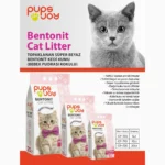 Topaklanan Süper Beyaz Bentonit Kedi Kumu (Bebek Pudrası Kokulu) - Görsel 2